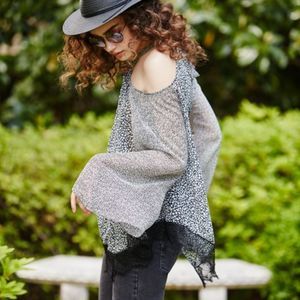 NWT Derek Lam Cold-Shoulder 100% Silk Halter Blouse | Size 6 | Black & White